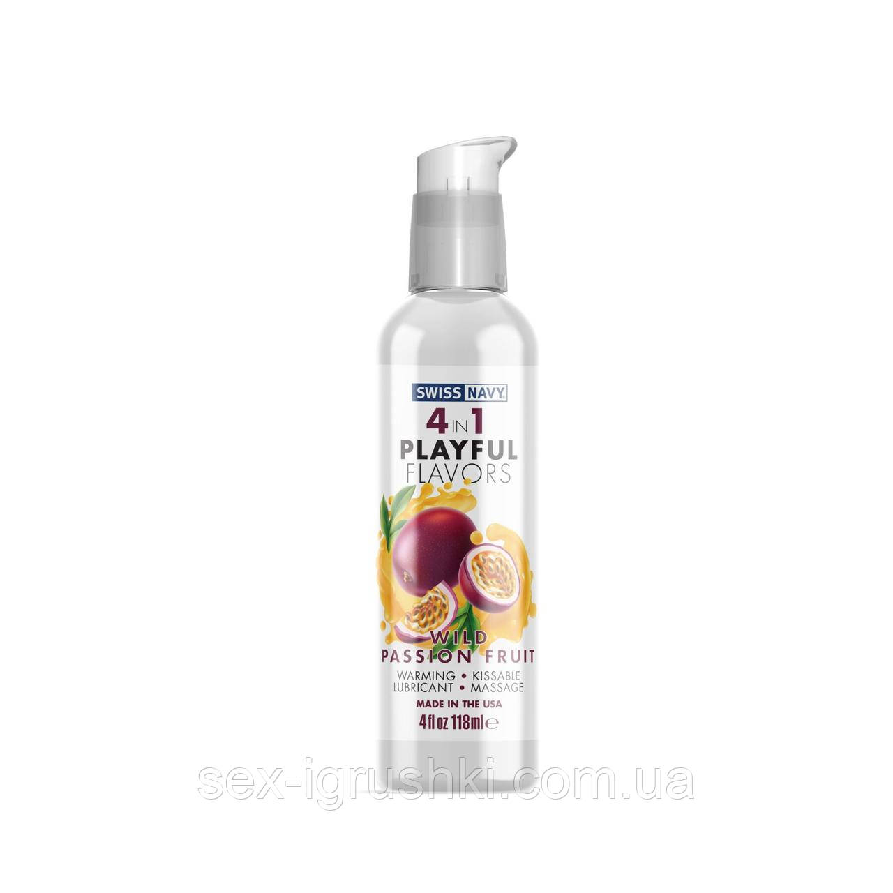Розпродаж!!! Лубрикант на водній основі Swiss Navy 4in1 Wild Passion Fruit 118мл (термін 21.11.2024) SO5719-R