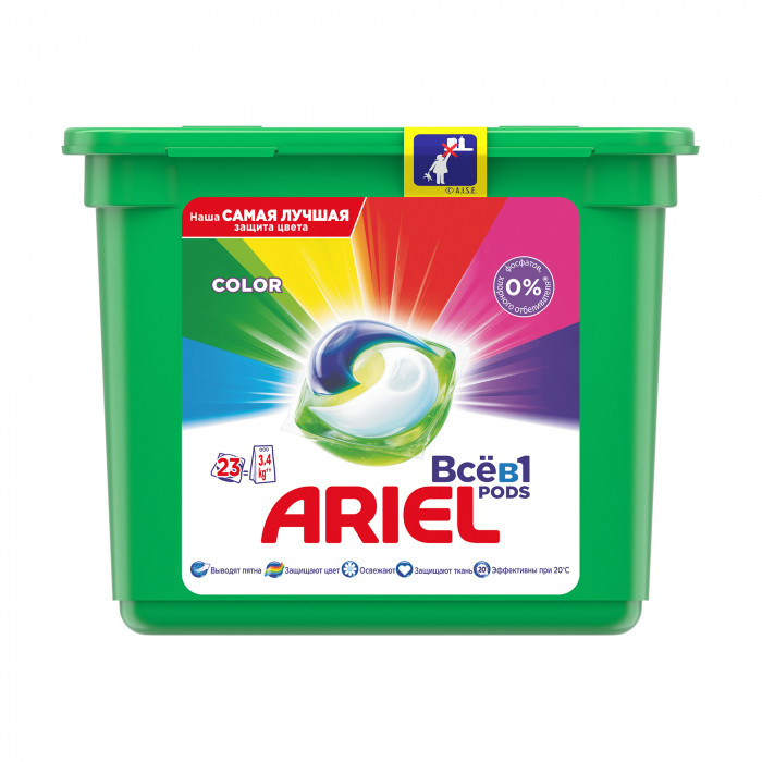 Капсулы для стирки Ariel Все в 1 Color, 23 стирки, 23 шт
