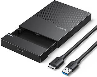 Зовнішній корпус Ugreen кишеня для жорсткого диска 2.5" SATA to USB 3.0 Tool-Free 7 mm 9.5 mm SSD HDD Black (CM471)