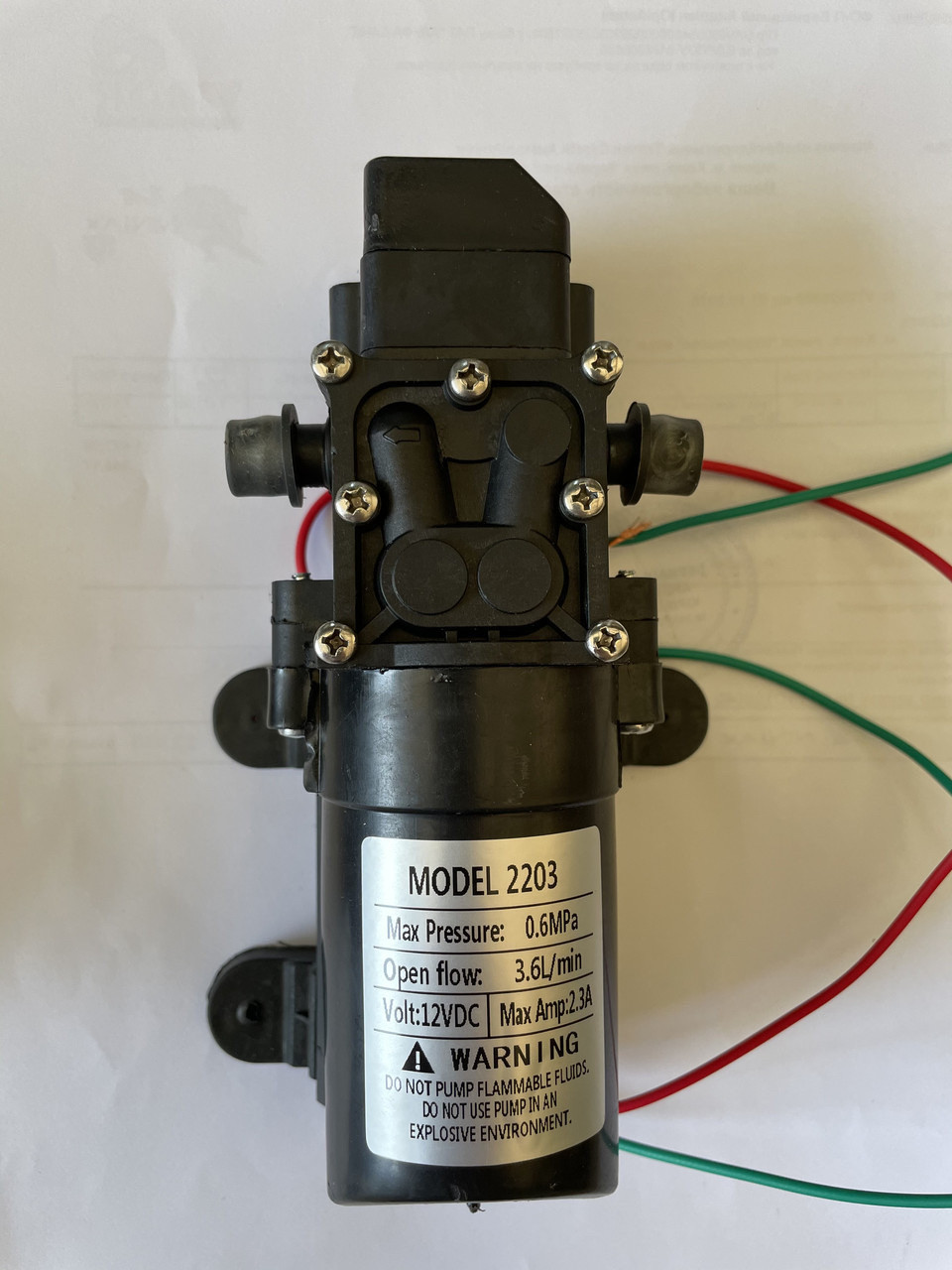 Насос 12 В для электро опрыскивателей KF-2203-1 с датчиком давления - фото 4 - id-p1404682281