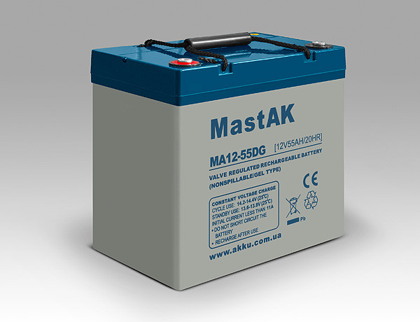Акумулятор гелевий MastAK MA12-55DG (12v 55Ah), фото 1