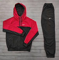 Спортивний костюм чоловічий Nike CL весняний осінній літній червоний кофта + Штани Найк трикотажний