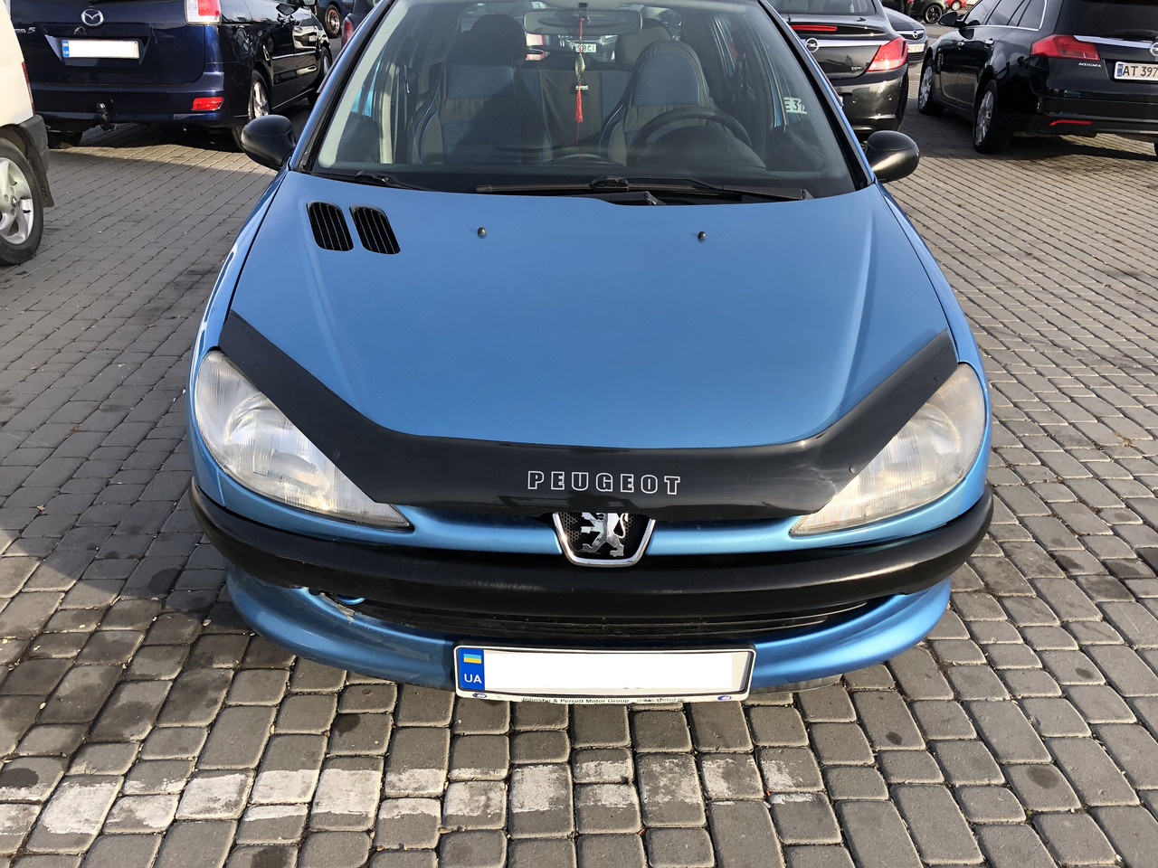Дефлектор капоту, мухобойка Peugeot 206 з 1998 р. в. VIP, фото 1
