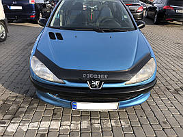 Дефлектор капоту, мухобойка Peugeot 206 з 1998 р. в. VIP