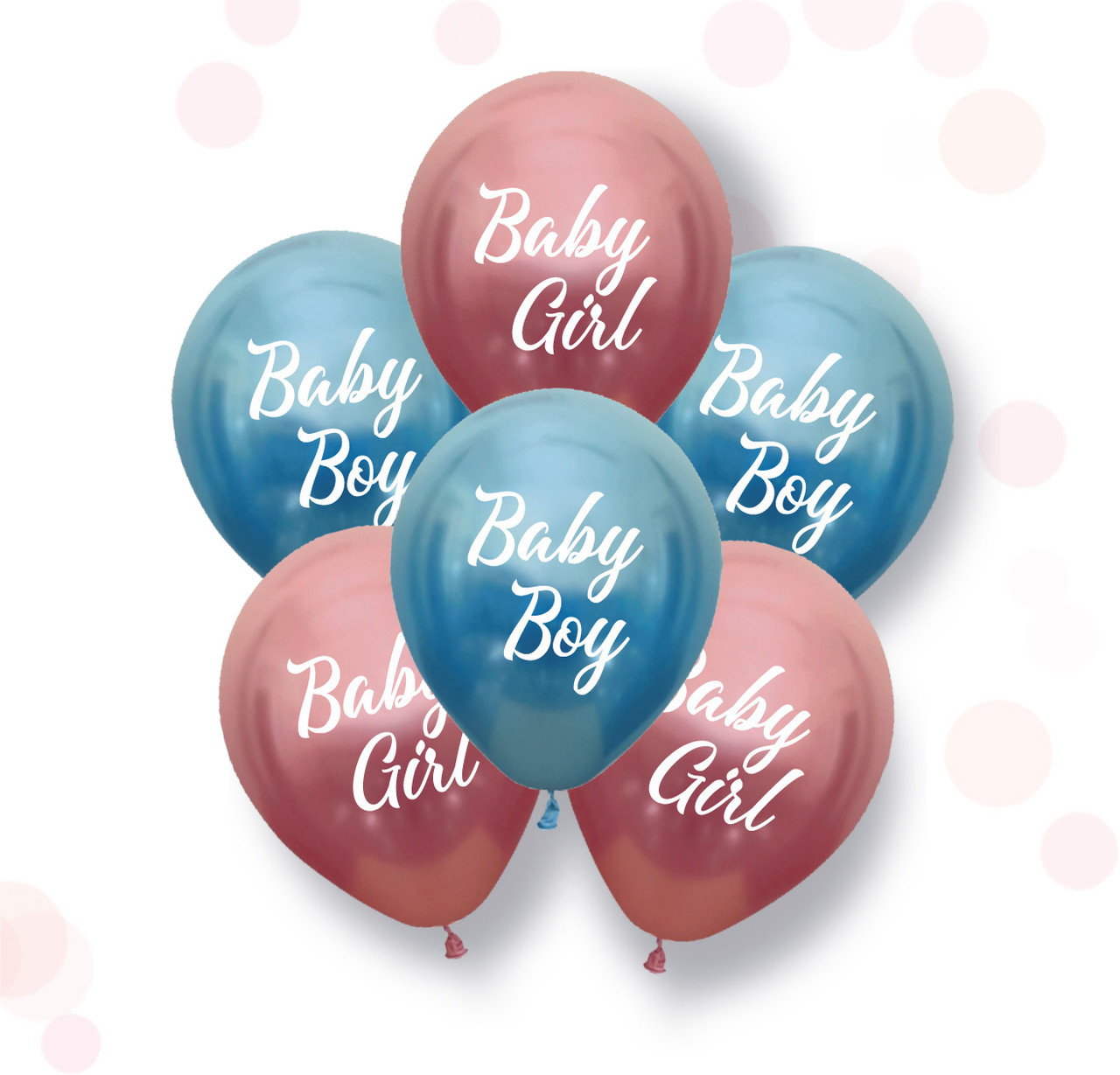 Латексні повітряні кульки 12" (30см.) хром "Baby Boy and Baby Girl" ТМ "Твоя Забава 24шт