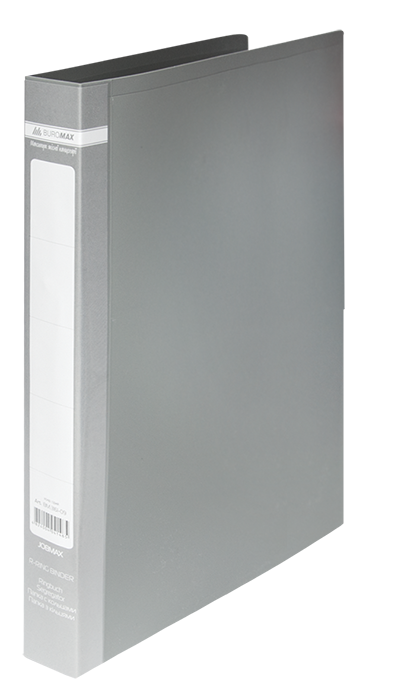 Папка пластикова 2кільца А4 BM.3161-09 JOBMAX ширина торця 25 мм, сіра (1/24/144), фото 1