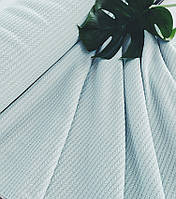 Плед-Покрывало-Легкое одеяло 3 в 1 хлопок 100% 160х235 см фактурная косичка бледно-голубой