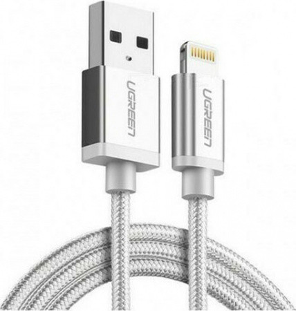 Кабель зарядний Ugreen MFi сертифікований USB-Lightning 1 м Silver (US199)