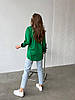 Жіноча однотонна котонова сорочка довгий рукав розміру норм, фото 4