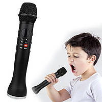 Вокальный микрофон для караоке L-598, с USB, Черный / Беспроводной микрофон с Bluetooth, AUX, TF
