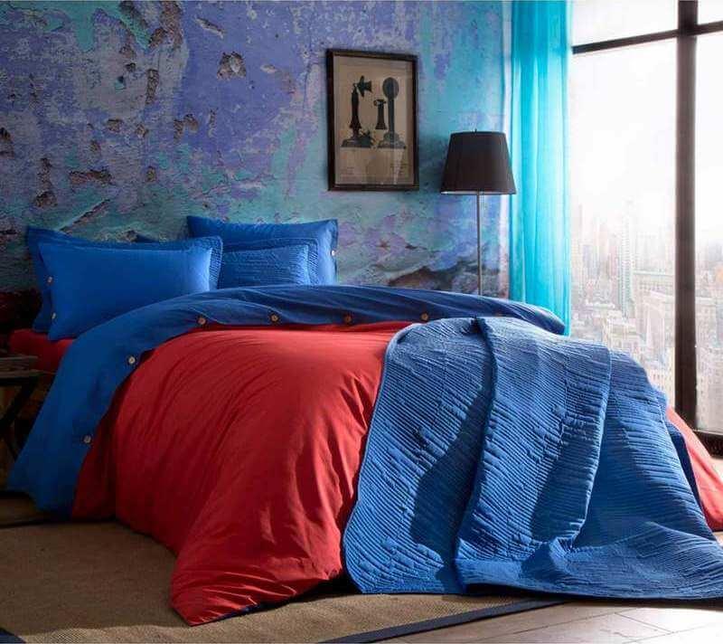 Турецька Постільна білизна TAC Colorful Red Ранфорс Простирадло на гумці