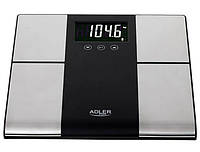 Электронные напольные весы для ванной Adler AD 8165, до 225 кг, с LED-дисплеем и анализатором