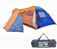 Палатка туристическая трехместная c тамбуром двухслойная Coleman / Палатка на 3 человека для туризма