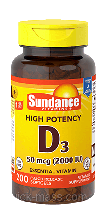 Вітамін D3 Sundance Vitamin D3 50 мкг 2000 IU 200 капс