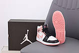 Кросівки N*ke Air Jordan Білий з чорним із рожевим р.37-40, фото 2