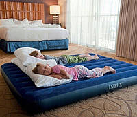 Матрас надувной для сна и отдыха размер 137-191-25см, флокированная мягкая поверхность