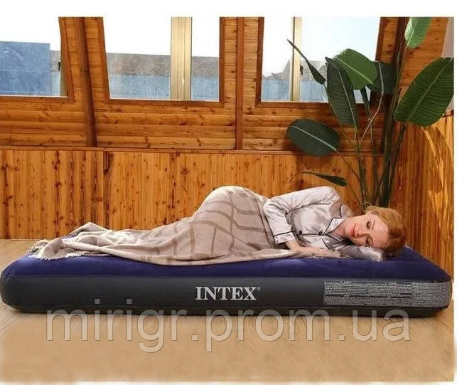 Матрас надувной односпальный, для сна и отдыха, размер 76 x 191 x 25 cм, велюровая поверхность - фото 6 - id-p346878494