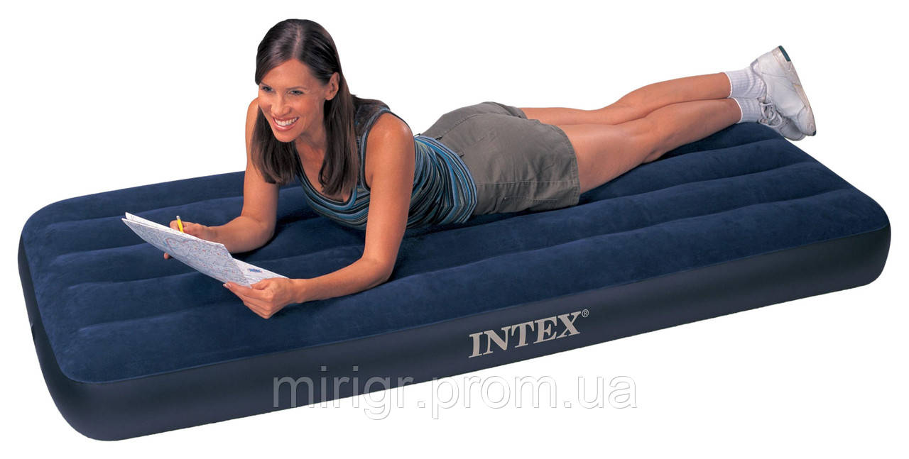 Матрас надувной односпальный, для сна и отдыха, размер 76 x 191 x 25 cм, велюровая поверхность - фото 3 - id-p346878494