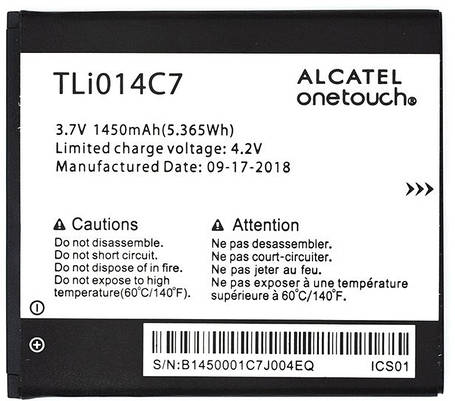 Акумулятор TLi014C7, TLi014CA для Alcatel 4024D, 4024X One Touch Pixi First, фото 1