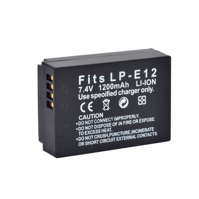 Акумулятор для фотоапаратів CANON EOS M, M2, M3, M10, M50, M100, M200, 100D - LP-E12 (аналог) - 1200 ma