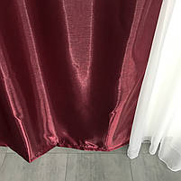 Комплект підшитих штор з монорея 150х270 см (2 шт) ALBO Бордовие (SH-F-7), фото 4