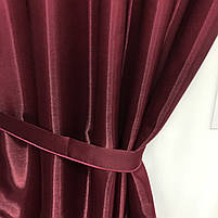 Комплект підшитих штор з монорея 150х270 см (2 шт) ALBO Бордовие (SH-F-7), фото 10
