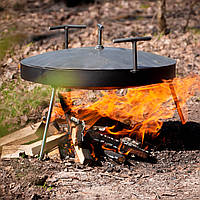 Сковорода з диска борони 40 см із кришкою в комплекті, туристична Сковорода для відкритого вогню, buuba