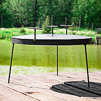 Велика дискова сковорода для багаття 60 см із диска борони зі знімними ручками з кришкою, buuba