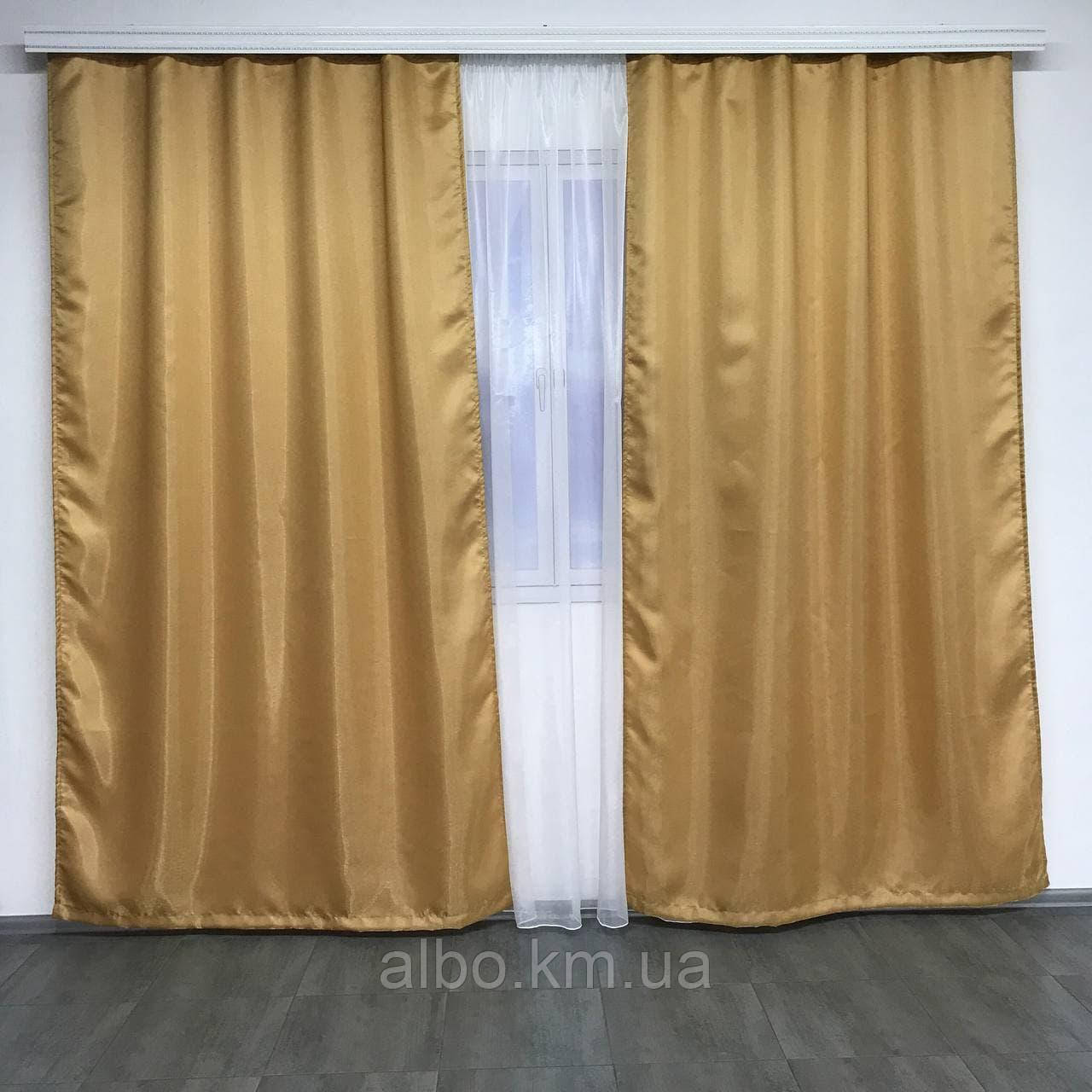 Комплект підшитих штор із монорею 150x270 cm (2 шт) ALBO Золотисті (SH-F-9)