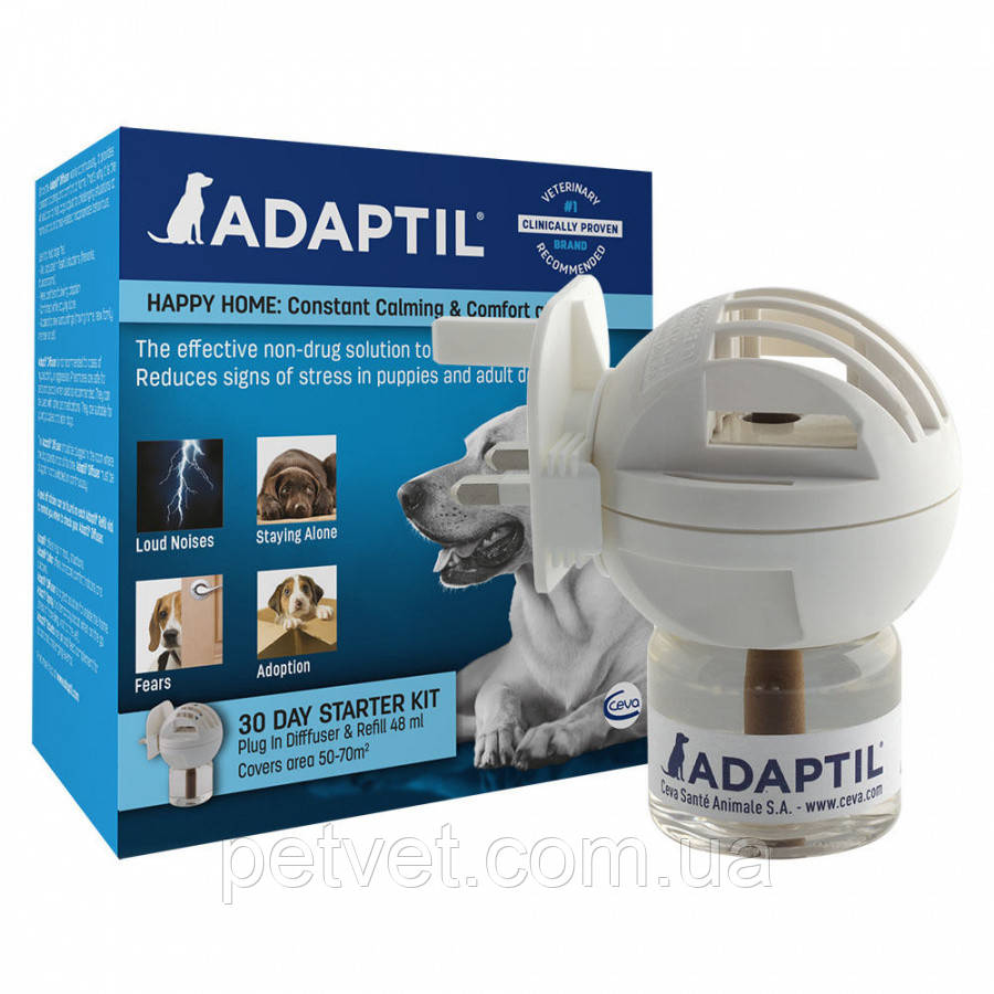 Адаптил (Adaptil) феромон для собак комплект (дифузор+флакон 48 мл)