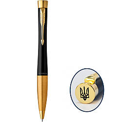 Ручка Parker кулькова URBAN 17 Muted Black GT BP Герб України (30035_TR)
