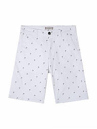 Чоловічі білі шорти-бермуди з пальмами