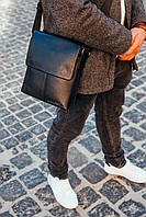 Чоловіча шкіряна сумка наплече BEXHIL BX0876A Чорна, фото 8