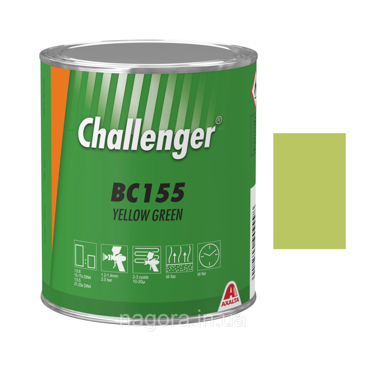Базове покриття Challenger Basecoat BC155 Yellow Green (1л)