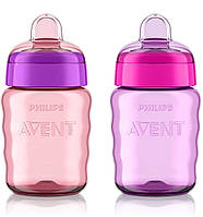Поилка бутылочка непроливайка с силиконовым носиком Philips AVENT, 9+ мес, розовый, фиолетовый 260 мл