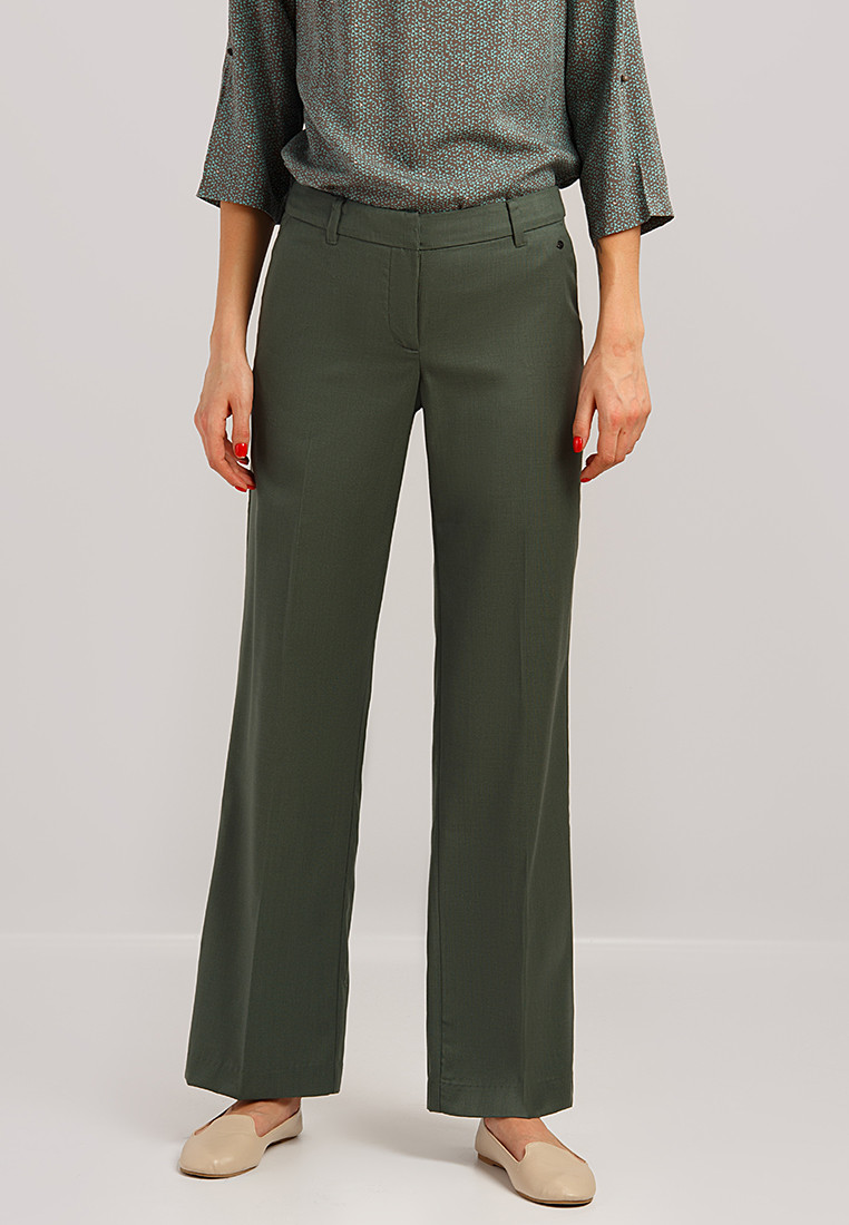 Літні жіночі брюки-кюлоти Finn Flare B19-11034-514 зелені M