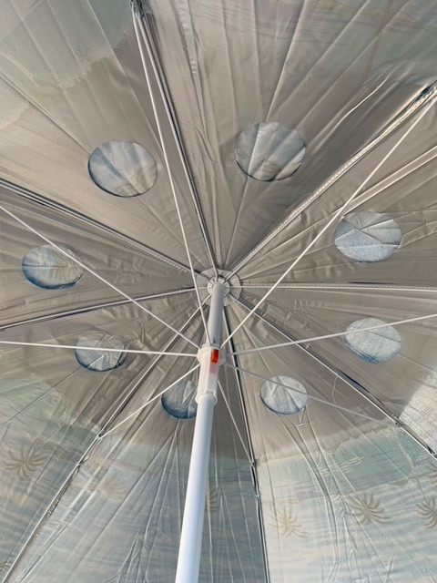Зонт пляжный с anti-UF напылением КЛАПАН 220 см усиленный зеленый пальмы без наклона - фото 3 - id-p1599455386