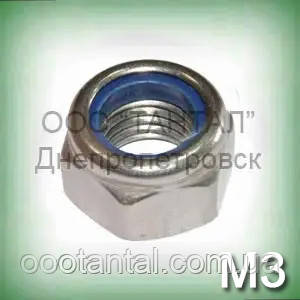 Гайка M3 неіржавка А2 DIN 985 (ГОСТ Р 50273-92, ISO 10511) шестигранна зі вставкою