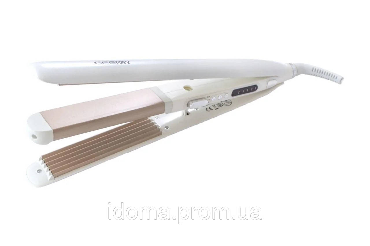 Стайлер для Волос 2 в 1 Утюжок и Гофре Geemy GM 402 С Регулировкой ...