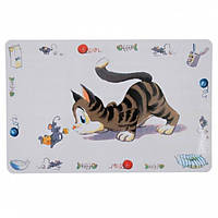 Коврик под миски для собак и кошек Trixie Comic Cat 44*28 см