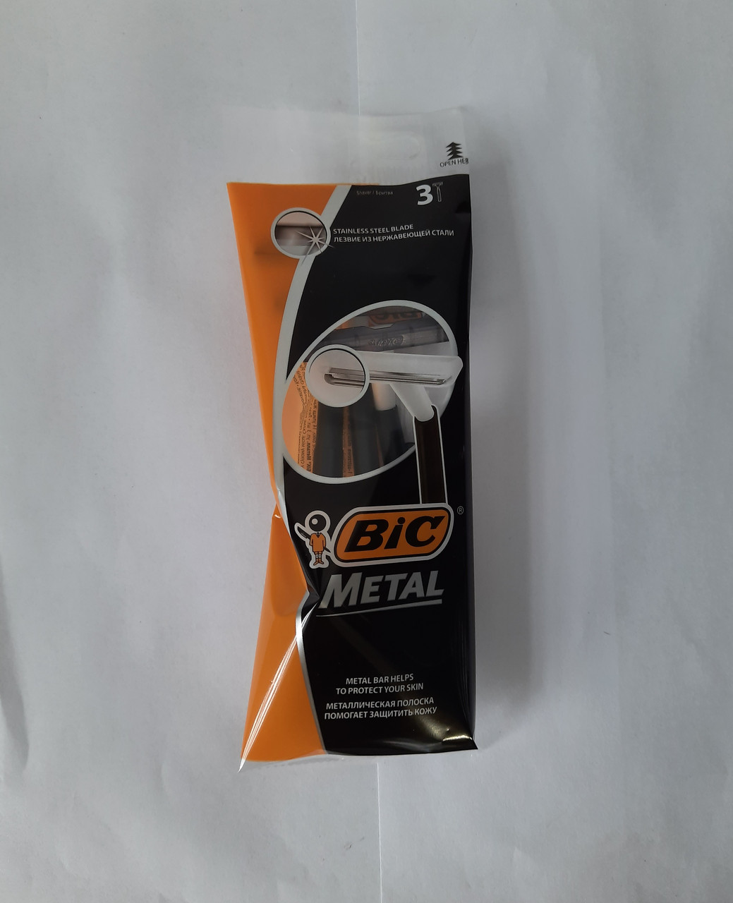 Станок для гоління чоловічий одноразовий BiC Metal 3 шт. бик метал Оригінал