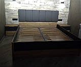 Двоспальне ліжко Рамона з мяким узголівям та висувними шухлядами, фото 2