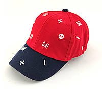 Кепка бейсболка детская 48-52 размер сетка летняя детские головные уборы красная (БД287), фото 1