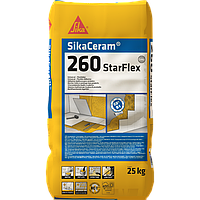 SikaCeram-260 StarFlex C2TES1 Клей для плитки, каменю, мозаїки еластичний білий 25кг