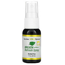 Спрей для свіжості дихання California GOLD Nutrition "Breath Refresh Spray" смак м'яти, без спирту (30 мл)