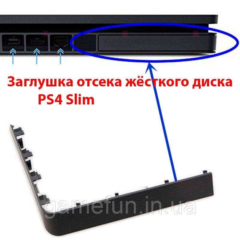Заглушка жорсткого диска корпусу PS4 Slim (Чорна), фото 1