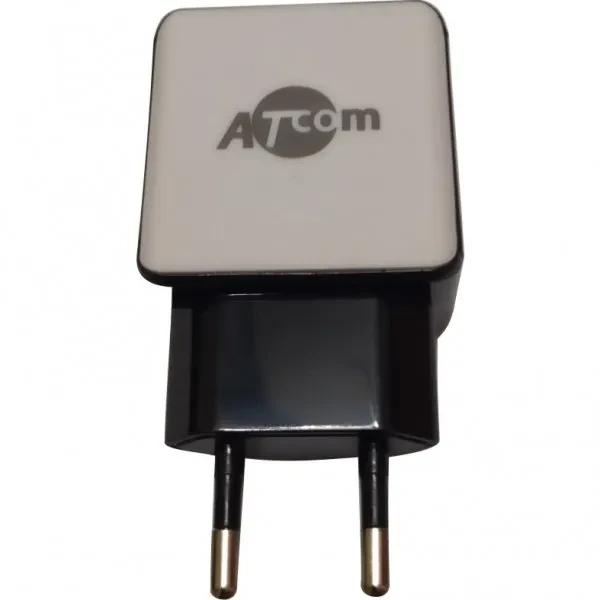 Адаптер живлення для телефона Atcom DT-T01 (220В/2*USB OUTPT:DC 5V=2.1 A MAX), фото 1