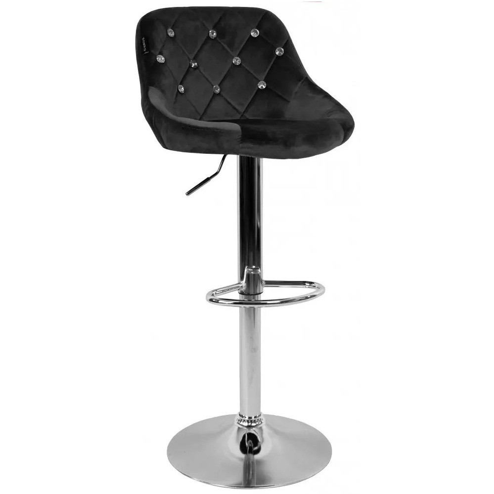Барный стул со спинкой Bonro B-0741 велюр регулируемый стульчик кресло для кухни, барной стойки