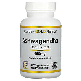 Екстракт кореня ашваганди California Gold Nutrition "Ashwagandha Root Extract" 450 мг (180 капсул)