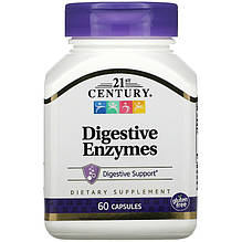 Травні ферменти 21st Century "Digestive Enzymes" підтримка травлення (60 капсул)